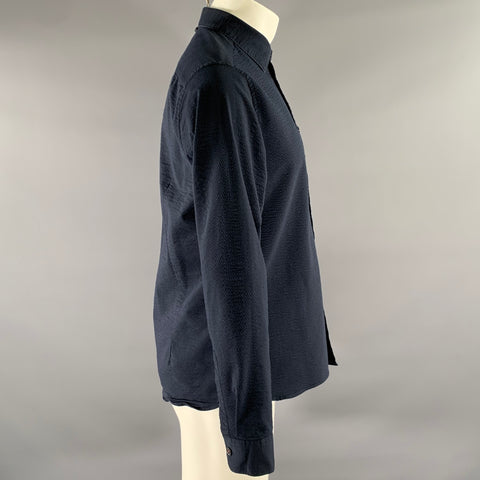 TED BAKER Size S Navy Cotton Blend Button Down Long Sleeve Shirt