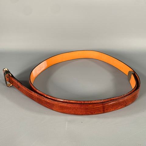 JAMES REID Brown Lizard Leather Belt