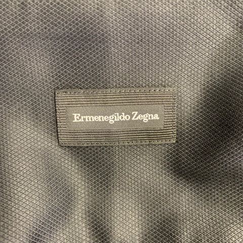 ERMENEGILDO ZEGNA Size XL Black Cotton Hidden Placket Long Sleeve Shirt
