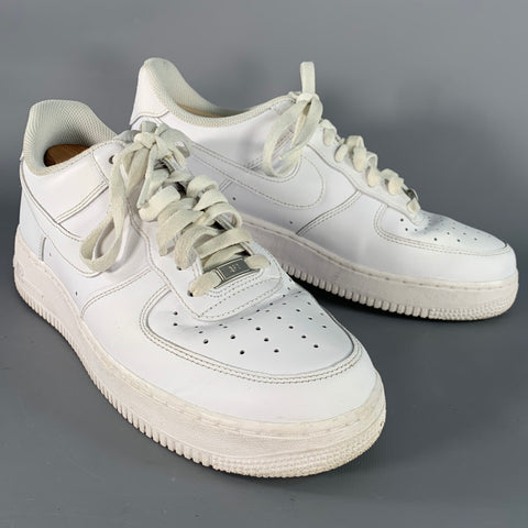 NIKE Size 10 White Leather Rubber Sole Platform Sneakers