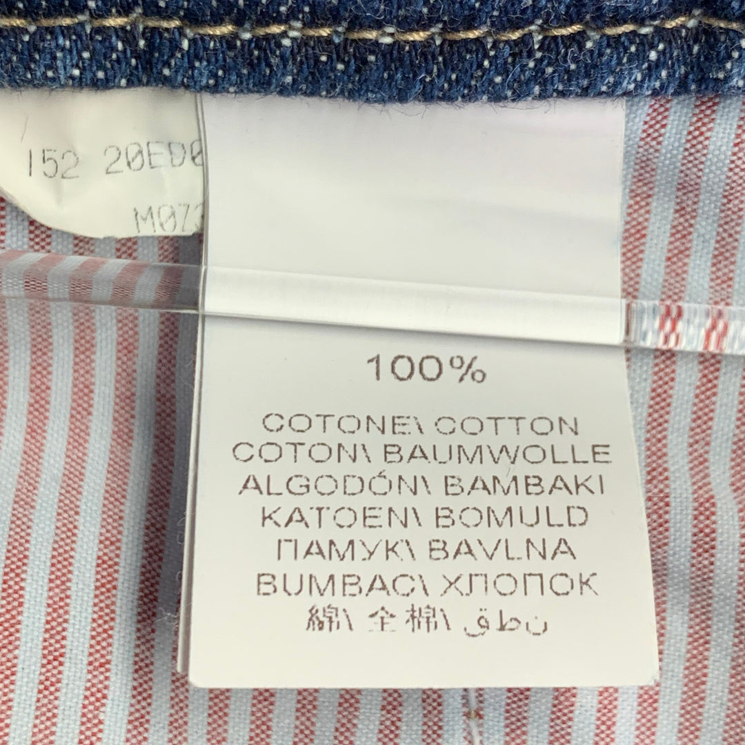 BRUNELLO CUCINELLI Size 35 Indigo Contrast Stitch Denim Straight Jeans