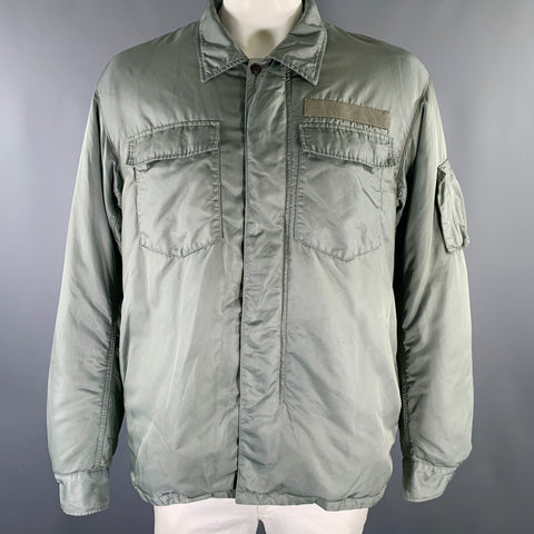 VISVIM Size L Grey Nylon Down Filled Jacket
