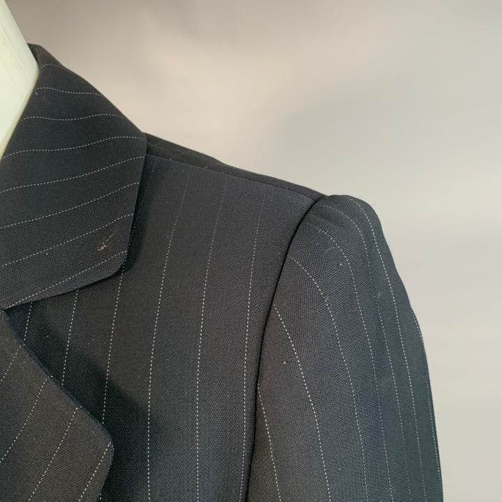 ARMANI COLLEZIONI Size 6 Navy Grey Pinstripe Jacket Blazer