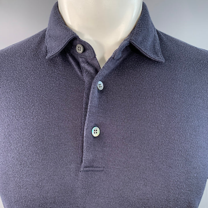 THEORY Size S Navy Modal Blend Short Sleeve Polo