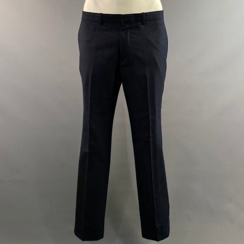 THEORY Chest Size 42 Navy Solid Wool Notch Lapel 36 35 Suit