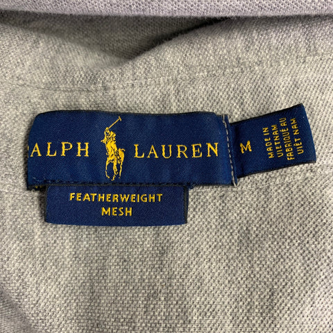 RALPH LAUREN Size M Grey Knit Cotton Button Down Long Sleeve Shirt