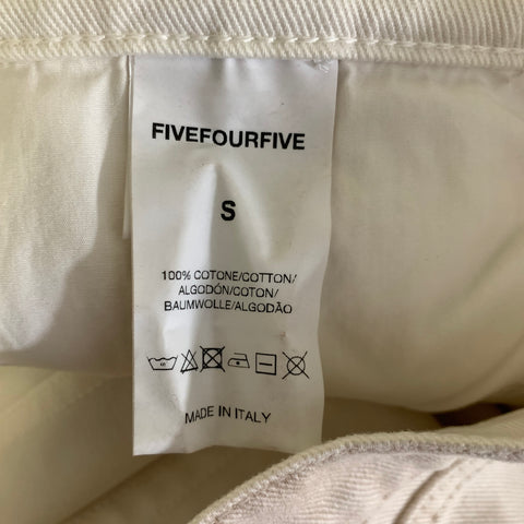 FIVEFOURFIVE Size S Beige White Cotton Wide Leg Jeans