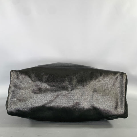 JACK SPADE Brown Black Waxed Cotton Tote Bag