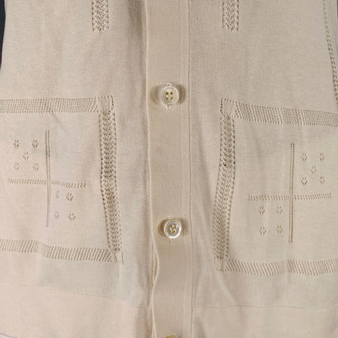 Chemise TODD SNYDER Taille L Crème Œillet Soie Coton Manches Courtes