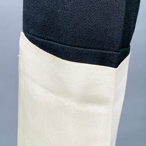 HELMUT LANG Size 4 Black White Side Tabs Satin Cuffs Dress Pants