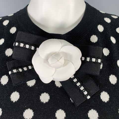 MARC JACOBS Size S Black White Cotton Blend Polka Dot Vest