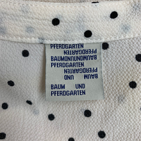 BAUM UND PFERDGARTEN Taille L Robe trapèze en mélange de polyester beige noir à pois