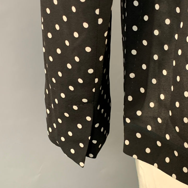HAIDER ACKERMANN Size 42 Black White Polka Dot Viscose Sport Coat