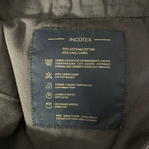 INCOTEX Size 36 Navy Cotton Linen Shorts
