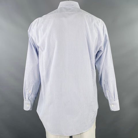 SID MASHBURN Size L Blue White Stripe Cotton Oxford Long Sleeve Shirt