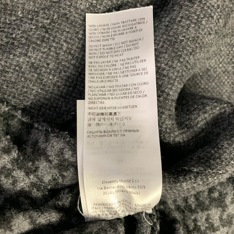 ELEVENTY Size 36 Grey Black Glenplaid Wool Blend Coat