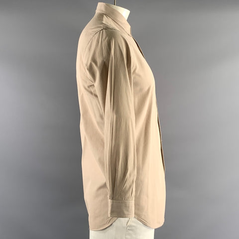 RRL by RALPH LAUREN Size L Brown White & Khaki Stripe Cotton Long Sleeve Shirt