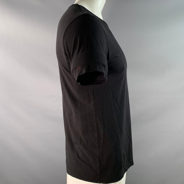 THEORY Size L Black Cotton Blend Short Sleeve T-shirt