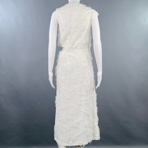 JIL SANDER Size 2 White Viscose Cut Out Sleeveless Dress
