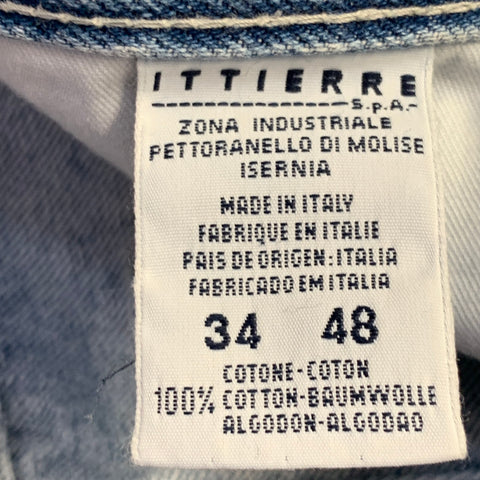 VERSACE JEANS COUTURE Size 34 Blue Cotton Twill Tapered Zip Fly Jeans