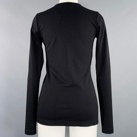 ALTUZARRA Taille XS Mélange de viscose noir Boutons-pression cloutés Pull col rond