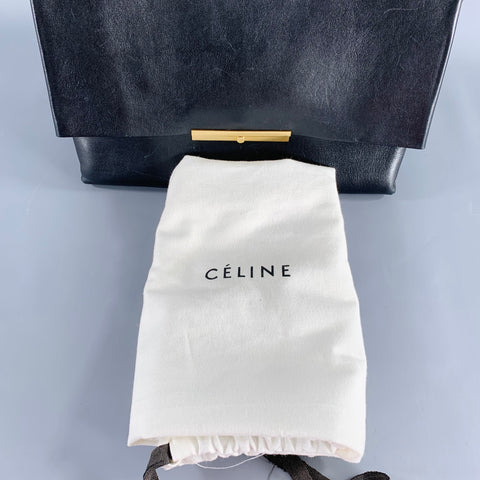 CELINE 2018 Sac à Main de Médecin en Cuir Noir et Doré