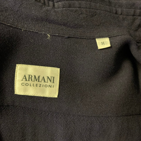 ARMANI COLLEZIONI Size M Navy Viscose Long Sleeve Shirt
