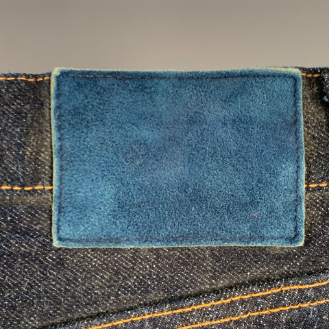 VISVIM Size 36 Indigo Contrast Stitch Selvedge Mud Overdyed Denim Button Fly Jeans
