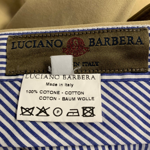 LUCIANO BARBERA Size 30 Beige Cotton Flat Front Casual Pants