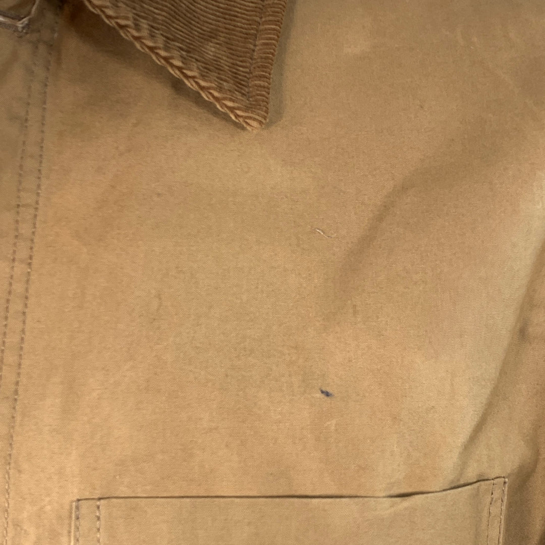 A.P.C. Size L Tan Brown Cotton Corduroy Collar Button Up Jacket