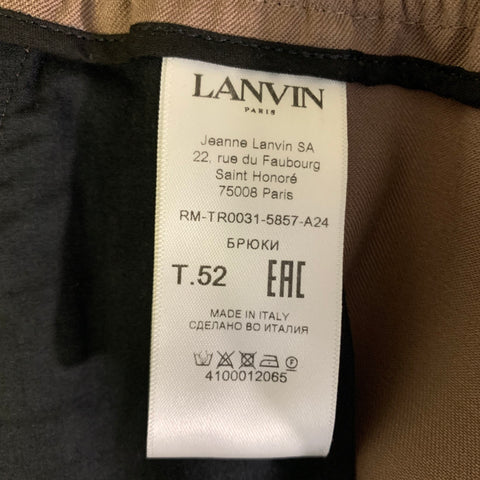 LANVIN Size 36 Tan Wool Zip Fly Casual Pants