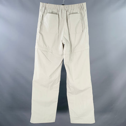 HELMUT LANG Size 32 Stone Grey Nylon Drawstring Cargo Convertible Zip Off Casual Pants