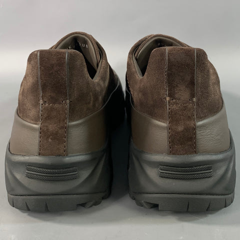ZEGNA Size 9.5 Brown Solid Suede Slip On Sneakers