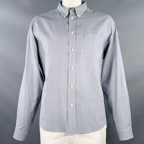 VISVIM Size XXL Blue Cotton Button Down Collar One Pocket Long Sleeve Shirt