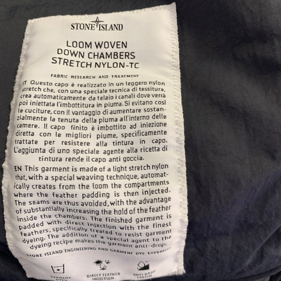 STONE ISLAND Size M Black Quilted Polyamide Blend Zip Up Vest