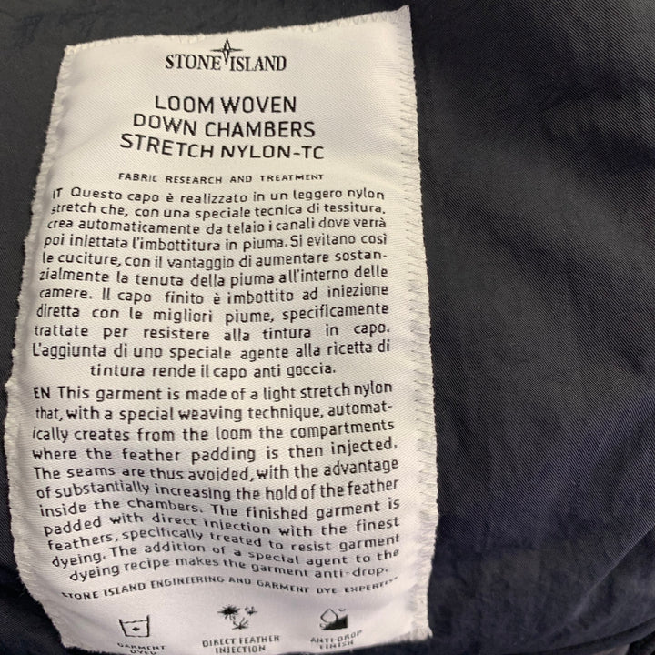 STONE ISLAND Size M Black Quilted Polyamide Blend Zip Up Vest