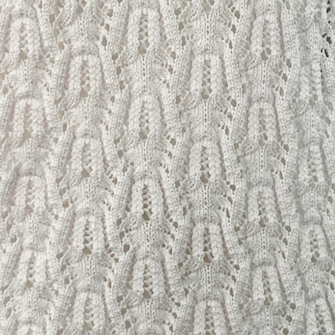 COMME des GARCONS 2022 Size L White Cable Knit Polyester Crew Neck Sweater
