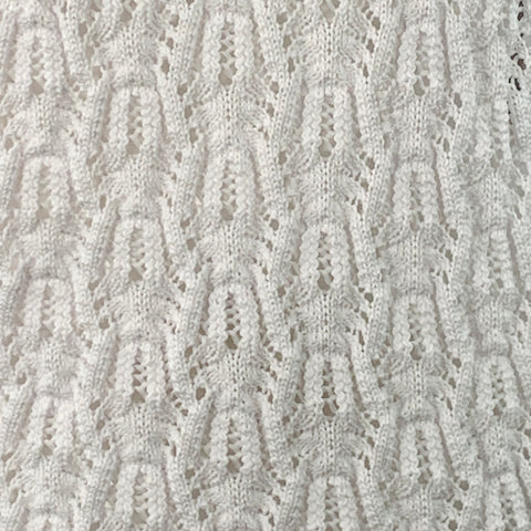 COMME des GARCONS 2022 Size L White Cable Knit Polyester Crew Neck Sweater