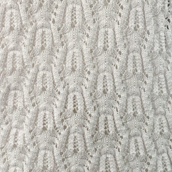 COMME des GARCONS 2022 Size L White Cable Knit Polyester Crew Neck Sweater