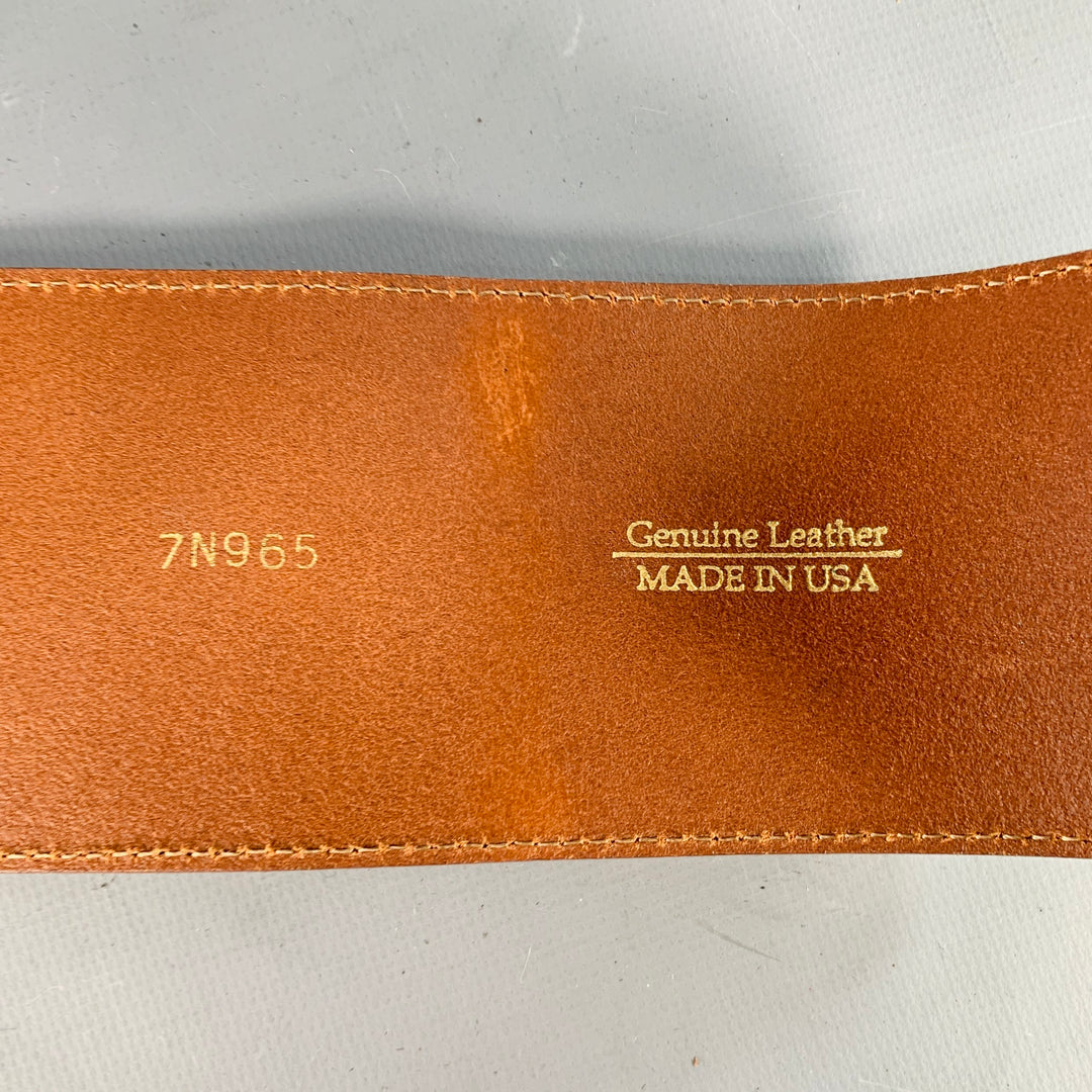OSCAR DE LA RENTA Size M Brown Silver Leather Wrap Belt