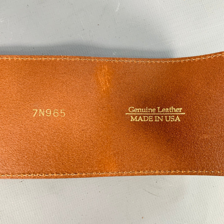 OSCAR DE LA RENTA Size M Brown Silver Leather Wrap Belt