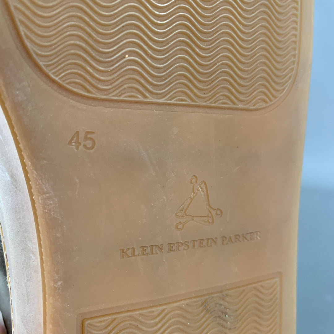 KLEIN EPSTEIN & PARKER Size 11 Green Olive Shimmery Patent Leather Sneakers