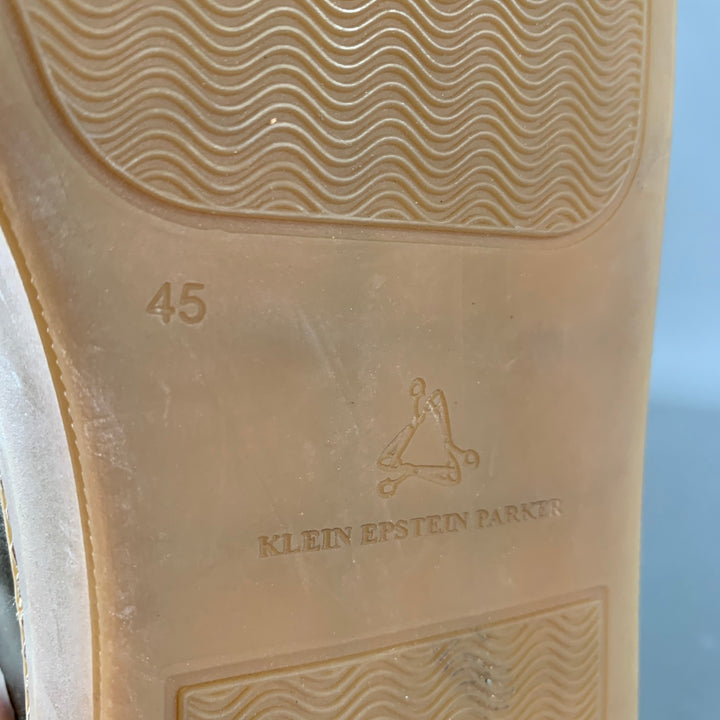 KLEIN EPSTEIN & PARKER Size 11 Green Olive Shimmery Patent Leather Sneakers