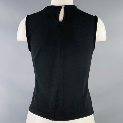 GIANNI VERSACE Size 8 Black Sleeveless Casual Top