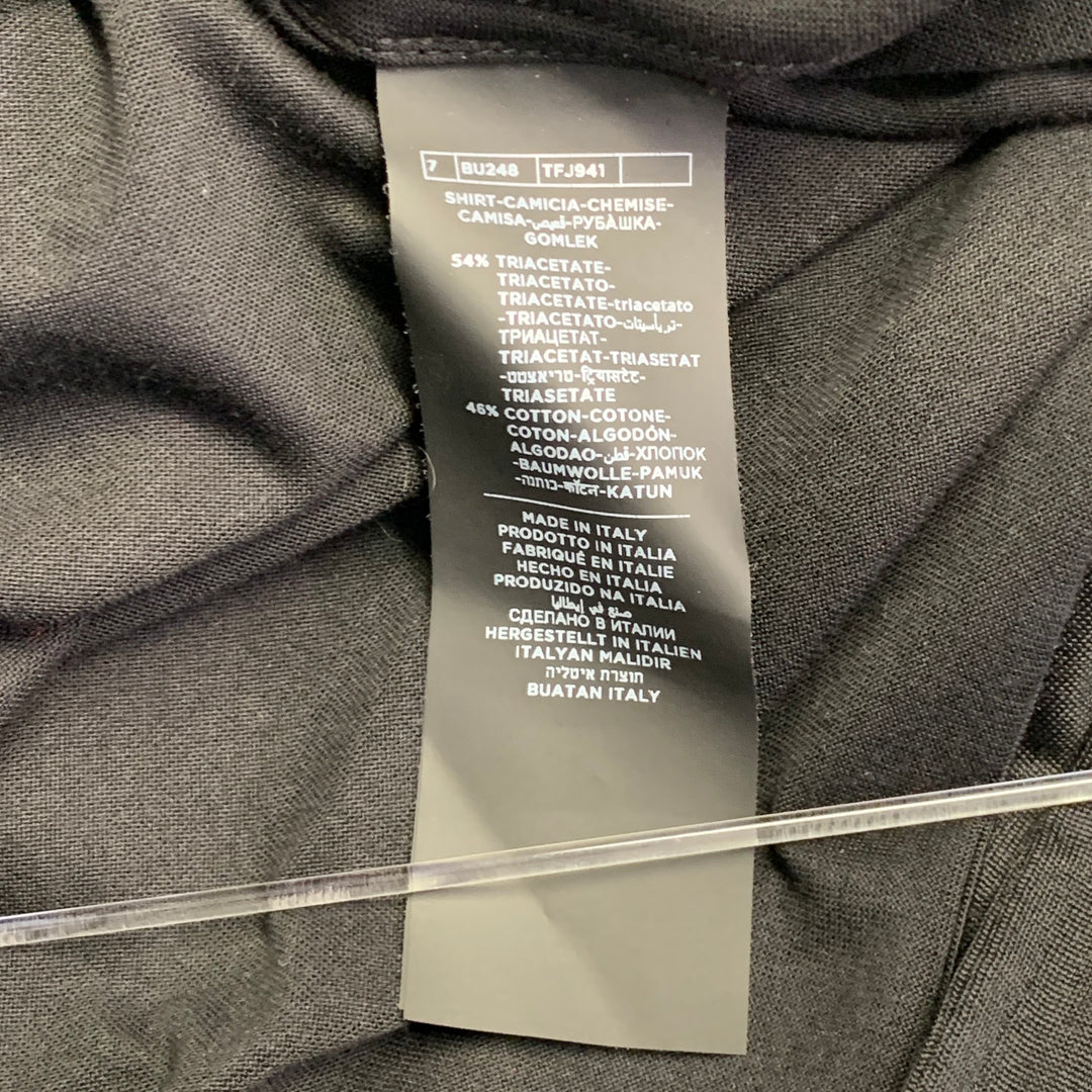 TOM FORD Size XXL Black Triacetate Blend Cutaway Long Sleeve Shirt