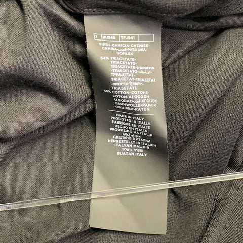 TOM FORD Size XXL Black Triacetate Blend Cutaway Long Sleeve Shirt