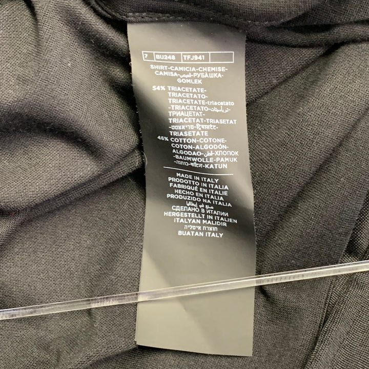 TOM FORD Size XXL Black Triacetate Blend Cutaway Long Sleeve Shirt