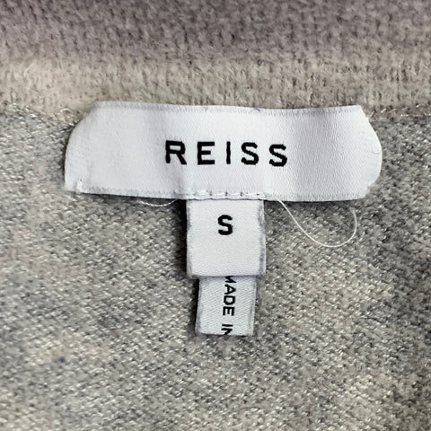 REISS Size S Gammo Grey White Terry Polyamide Blend Zip Up Polo