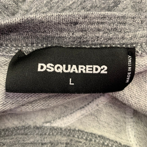 DSQUARED2 Size L Wild Thing Grey Black Heather Cotton Short Sleeve T-shirt