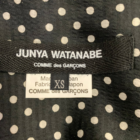 JUNYA WATANABE Size XS Black White Polyester Polka Dot Buttoned Shirt